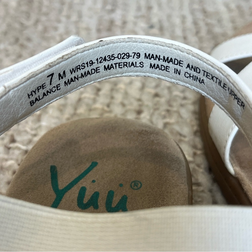 Yuu Hype Women's Size 7 M White Comfort Sling Back Sandals Elastic Strap - Picture 6 of 6